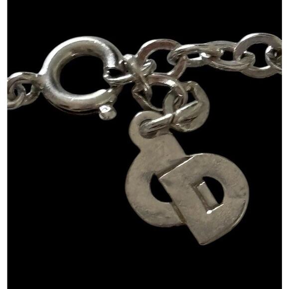 CHRISTIAN DIOR (Signed) BEAUTIFUL Silver-Tone PAVÉ LEAF CLUSTER NECKLACE - Picture 5 of 13